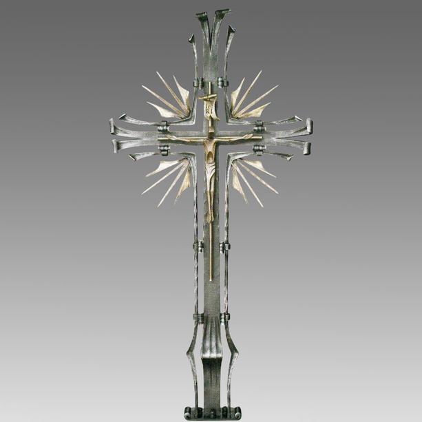 Grabkreuz mit Jesus Figur - modern - Metall - Salvo