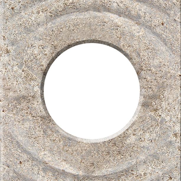 Muschelkalk Urnengrabmal modern mit Wellenstruktur - Levanto Buco