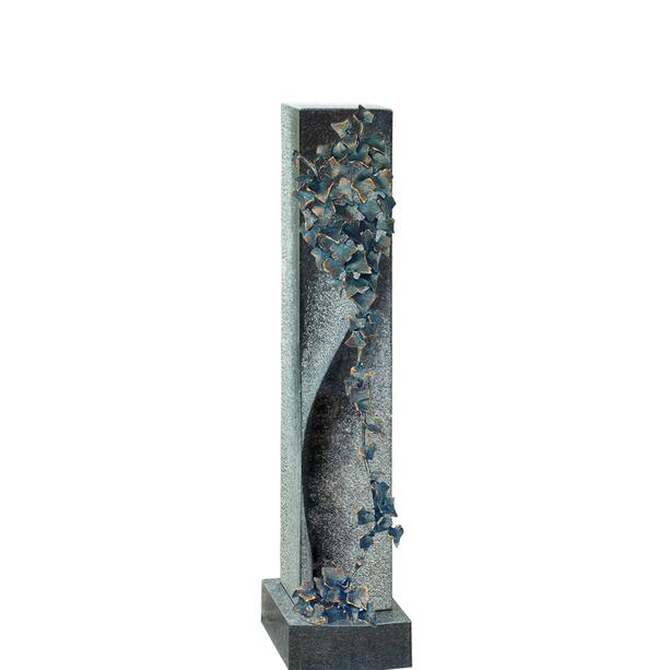 Unengrab Grabstein Stele mit Bronze Efeu Ornament - Arnoux Helix