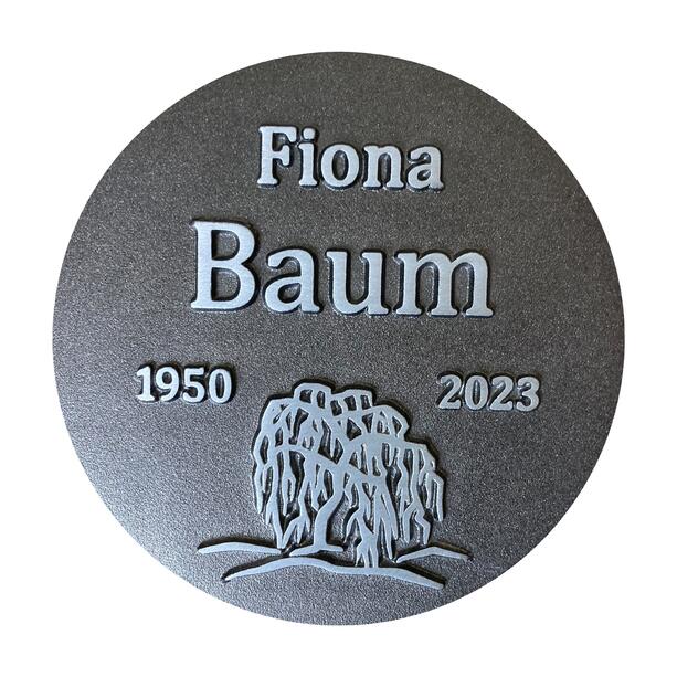 Individuelles Grablicht aus Aluminium mit Naturstein Sockel & Inschrift - Lucerna