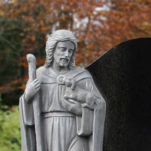 Granit Grabstein poliert Christus Hirte Statue - Unico